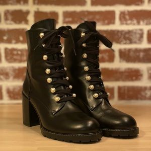 STURAT WEITZMAN. Kolbie lace up leather ankle boots